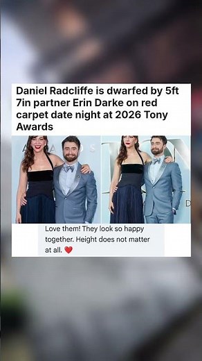 Daniel Radcliffe is dwarfed by 5ft 7in partner Erin Darke on red carpet date night ... #celebrity