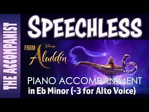 Speechless (Aladdin 2019) | Alto Piano Accompaniment in Eb Minor (-3) [Karaoke in CC]