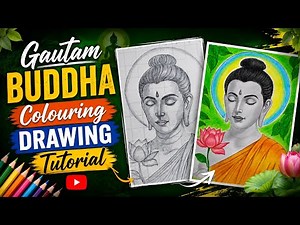 How To Draw Goutam Buddha Drawing Colouring Tutorial Step By Step Full Video 🙏✍️