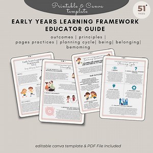 Early Years Learning Framework Educator Guide | EYLF Breakdown | Childcare Resources | EYLF Outcomes | Editable Template | Printable PDF - Etsy UK