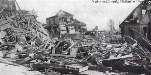 Longest-tracked tornado hits U.S. on March 18, 1925