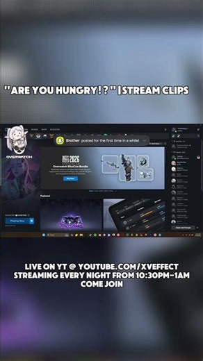 "ARE YOU HUNGRY" pt 1| Stream clips #streamer #overwatch #streamclips #thexveffect