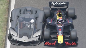 5.7M views · 58K reactions | Red Bull F1 2025 vs Lamborghini Terzo Millennio at Monza | Raceluxius Horizon | Facebook