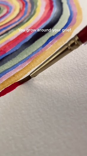 My interpretation of this model. Picturing this in my head has been helpful. #watercolor #artistsoftiktok #therapytiktok #griefandloss