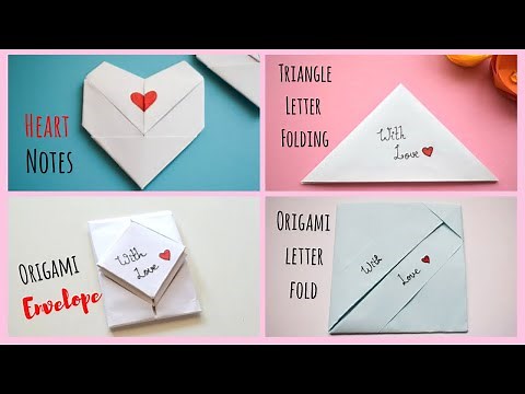 4 Easy Letter Folding Note | DIY Message Note | Letter Folding Ideas #loveletter