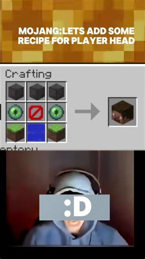 let's add some recipe for player head #minecraft #minecraftmemes