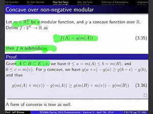 EE596B Lecture 3, Submodular Functions, Optimization, and Applications to Machine Learning