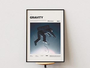 Gravity Poster, Sandra Bullock and George Clooney Starring Gravity Movie Poster Print, Cinematic Room Decor, Digital Print Poster - Etsy