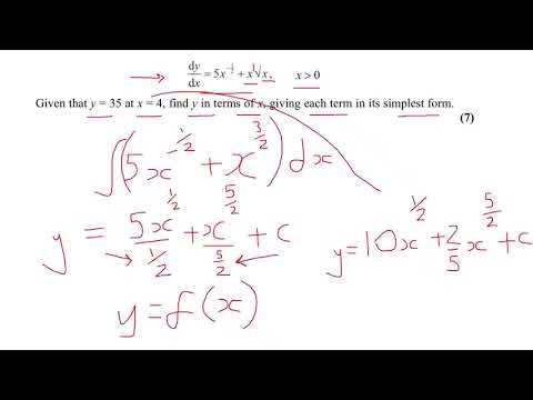 Integration AS Pure Mathematics Year 12 Maths Year 13 Maths Exam Questions Exam Practice