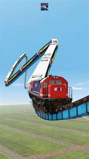 Kereta Melewati Rel Terbang #train #keretaapi #viral #railway #railroad #lucu #shorts #roblox #cc