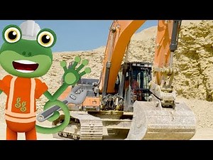 Gecko and the Excavator | Gecko's Real Vehicles | Educational Videos For Toddlers