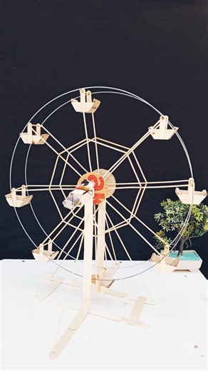 DIY Ferris Wheel with DC Motor #dcmotor #dcmotorproject #tech #scienceproject #sciencemodel