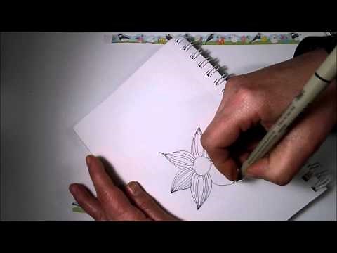 Tangled Flower Tutorial - Zentangle Inspired, Doodle, Tangle Patterns