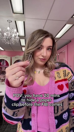 If you had 20 minutes to hide a paper clip from the FBI, where are you hiding it?🕵️‍♀️ Let us know in the comments 👀 #BenefitCosmetics #paperclip