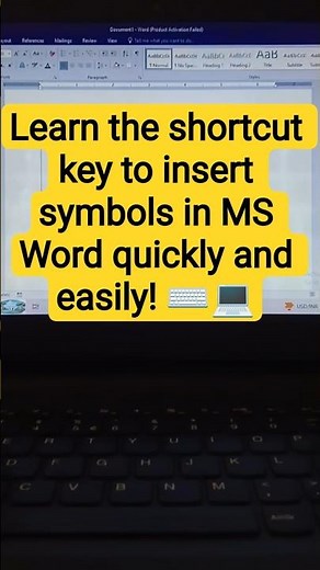Shortcut Key to Insert Symbol in MS Word | Easy Trick #msword #shorts #tips & #tricks #viral #sub