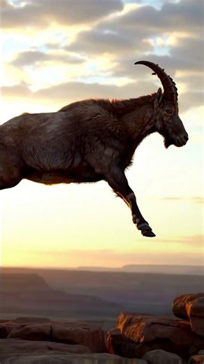 Insane Ibex Jump in Cinematic Slow-Motion #SlowMo