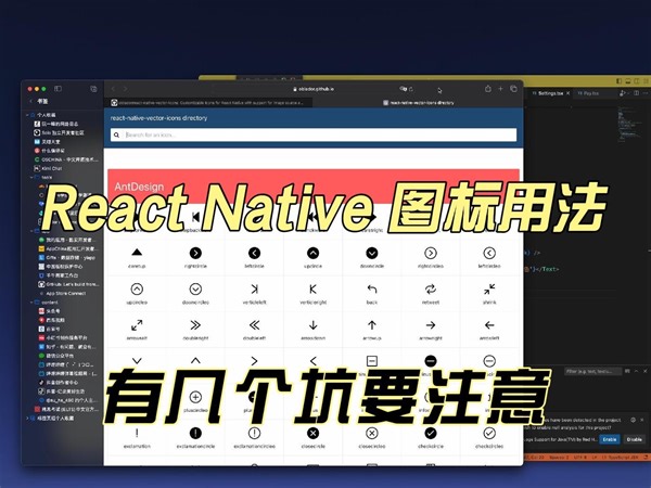【程序猿vlog】React Native Vector Icons 如何引入图标，防踩坑干货