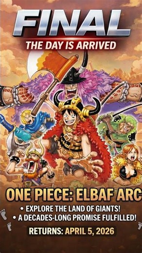 FINALLY …. 🔥 The day has arrived!Elbaf arc is here 😳 #onepiece2026 #animeworld #elbafarc #shorts
