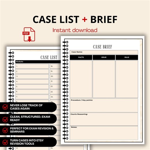 Law Case Brief Template | Legal Analysis Worksheet (digital Download) - Etsy UK