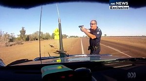 Police officer pulls gun on driver speeding down outback road