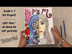 Split-Face Self-Portrait Art Lesson | Easy Art Project for Grades 4–7!