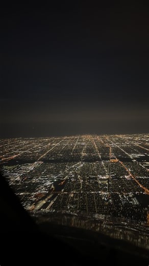 Early Morning Landing at Chicago O'Hare International - City Lights and Aviation Views