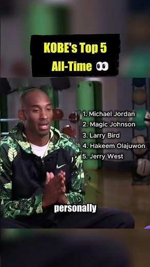 Kobe Reveals His TOP 5 NBA Players of All Time 👀🔥