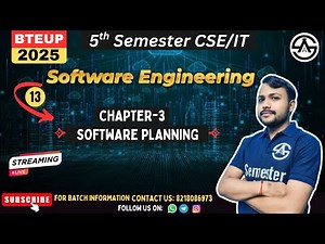 Software Engineering | CSE/IT 5th Semester | Chapter-3 Software Planning | New Course 2025