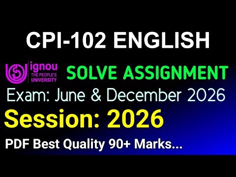 CPI 102 Solved Assignment 2025-26 English, CPI 102 Solved Assignment 25-26, CPI-102 Assignment