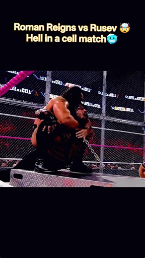 Roman Reigns vs Rusev🤯| Hell in a cell match edits 🥶| Wait for Roman Reigns power👊| #shorts #wwe