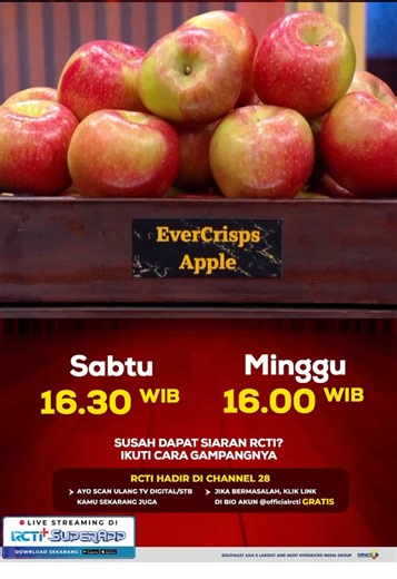 Siapa disini yang suka buah apel? 👆🏻 Enaknya dibikin ap yaa? RCTI Hadir di CHANNEL 28, ikuti cara mudahnya: * Aktifkan LCN lalu scan ulang STB Kamu * Scan otomatis TV Digital Apabila masih bermasalah dengan siaran @officialrcti ditempat kamu? Silahkan cek link berikut ya ⬇️⬇️⬇️ https://bit.ly/LayananSolusiDigital MasterChef Indonesia Season 13 #MasterChefIndonesiaSeason13 #MasterChefIndonesia #MCIS13 #MCIS13diRCTI