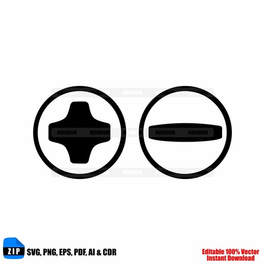 Screw Head Symbols SVG Phillips Flat Hardware Icon Cricut Download Vector File - Etsy UK