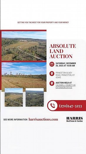 📢 ABSOLUTE LAND AUCTION - 657 Acres in Caldwell County, KY