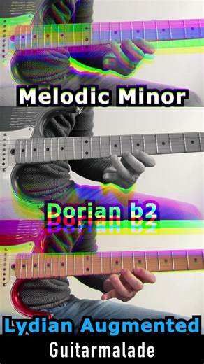Melodic Minor Modes In Parallel #shorts