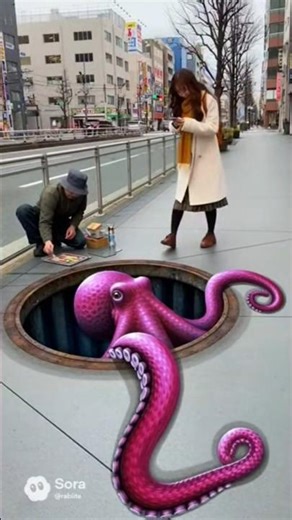 トリックアートだと思ったらとんでもない事に！？