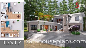 House Plans 15x17 with 5 Bedrooms