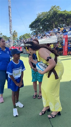 The Reigning Miss Pacific Islands, Litara Ieremia-Allan, alongside the 7 Queen Contestants, proudly made a special appearance at the Fijian Drua first Super Rugby match of the 2026 season against Moana Pasifika.In a memorable moment, Litara had the honour of placing the official match ball onto the field — symbolising Pacific pride, unity, and the spirit of sisterhood.Following the exciting atmosphere on the field, the Queens returned to the Sofitel Fiji Resort and Spa in preparation for tonight