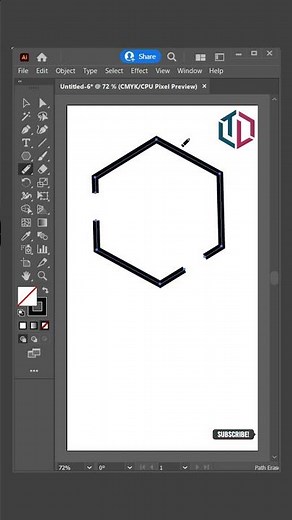 How to use path eraser tool illustrator #AdobeIllustrator #IllustratorTips #PathEraserTool #Shorts