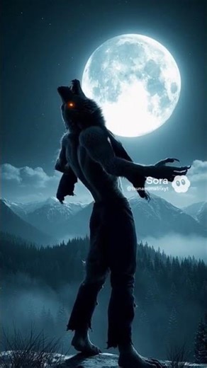 A werewolf howling at a full moon #werewolf #moon #lycanthrope #wolves