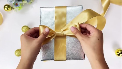 1-1/2 Inch 100 Yards Black and Gold Satin Ribbons Set for Gift Wrapping for Graduation Gift Decor, 4 Rolls Fabric Ribbon for Birthday Party Bow Making Floral Craft Sewing