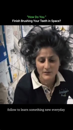Knowledgeable Videos on Instagram: "After brushing their teeth in space, astronauts usually swallow the toothpaste along with the water and debris. In zero gravity, there’s no sink to spit into, and free-floating liquids could create a mess or contaminate equipment. Swallowing is simply the safest and cleanest option. Some space toothpaste is made to be safe if swallowed, but astronauts often use regular toothpaste and standard toothbrushes, just in very small amounts. Water comes from a drink b