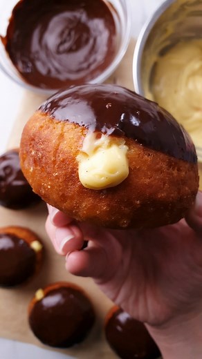 Soft and Fluffy Gluten-Free Boston Cream Donuts Recipe