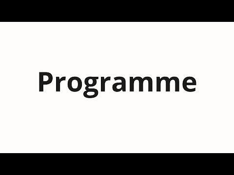 How to pronounce Programme
