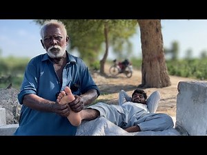 ASMR FEET TICKLISH AMAZING MASSAGE MEN BY ABBAS BARBER | FOOT REFLEXOLOGY | PAIN RELIEF LEG MASSAGE