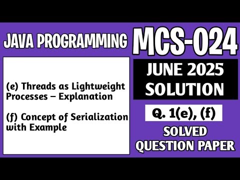 P3- 1(e), (f) | MCS024 June 2025 Solution | MCS 024 Solved Question Paper | Mcs24 Important Question