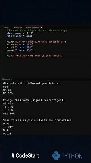 Percent Formatting in One Line 📈✨