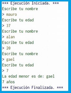 Se tiene el nombre y la edad de tres personas diagrama de flujo