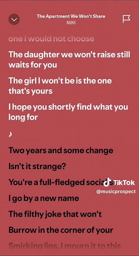 NIKI - The Apartment We Won't Share Lyrics Revealed