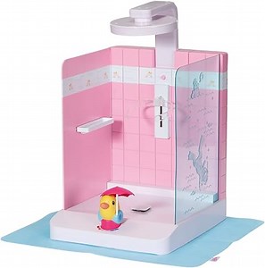 BABY born Walk In Shower, begehbare Puppendusche mit echtem Wasser und höhenverstellbarem Duschkopf, 830604 Zapf Creation