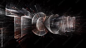 4k BITCOIN word tag cloud;binary computer code.The Matrix binary text design animation;changing from zero to one digits;abstract tech background.